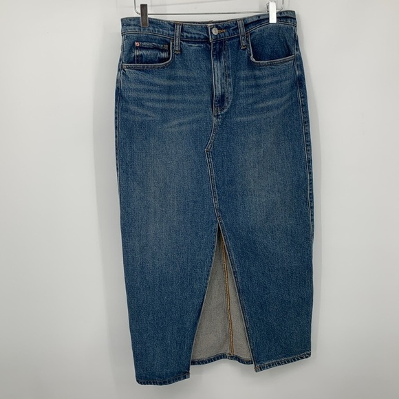 Hudson Jeans Fashion maxi denim skirt slit blue midi faded modest midi new 30 10 - Picture 2 of 7